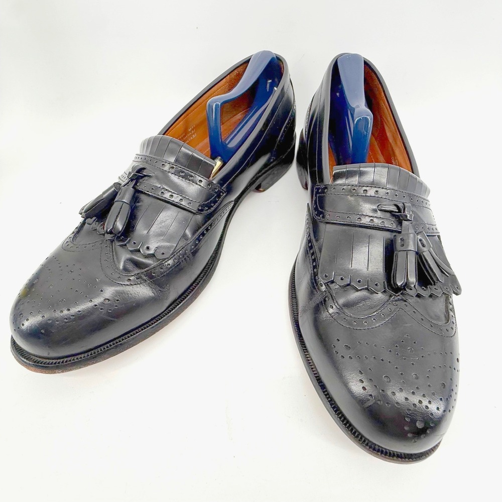 Bostonian Classics First Flex Dress Shoes 11 M Blk Leather Kiltie Tassel Loafers - Picture 2 of 9